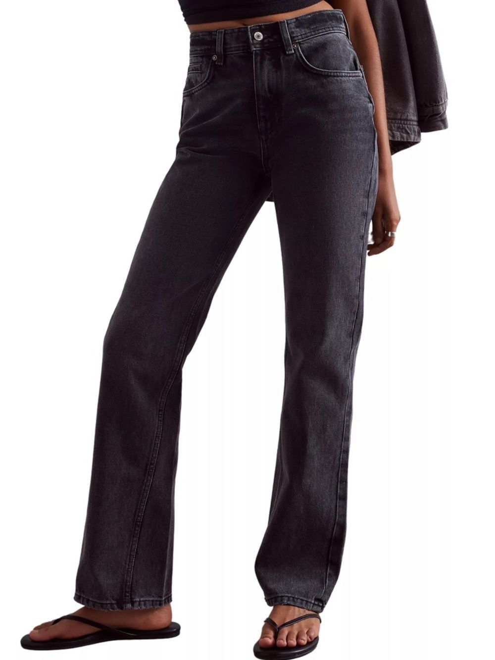NWT Free People We the Free Xena Slim Straight Jeans - Black Wash | Size 30